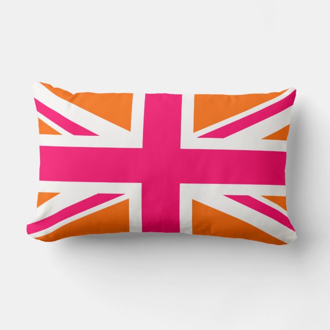Orange und Pink Union Jack Lendenkissen (Vorderseite)
