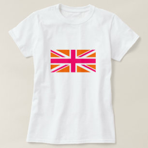 Orange und Pink Union Jack T-Shirt