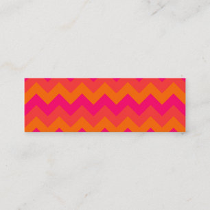 Orange und Pink Zickzack Mini Visitenkarte