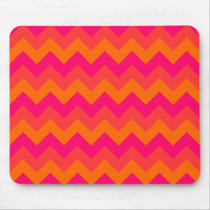 Orange und Pink Zigzag Mousepad