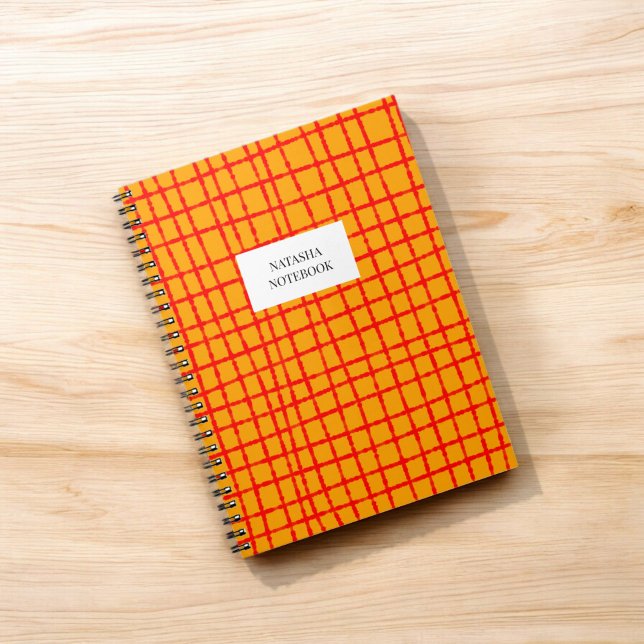 Orange und Red Karo - Muster für Notebookstative Notizblock (Von Creator hochgeladen)
