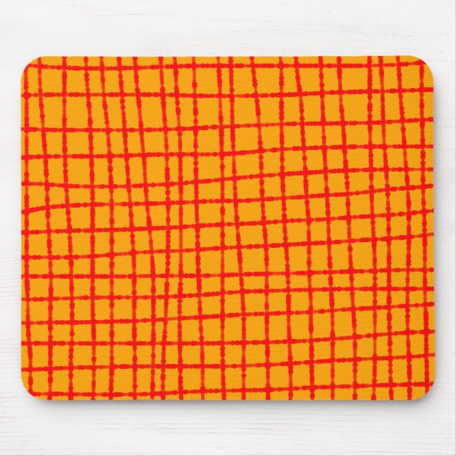 Orange und Red Karo Muster Stilvoll funktionell Mousepad (Vorne)