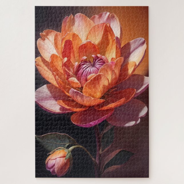 orange und rosa Blume in Blüte Puzzle (Vertikal)
