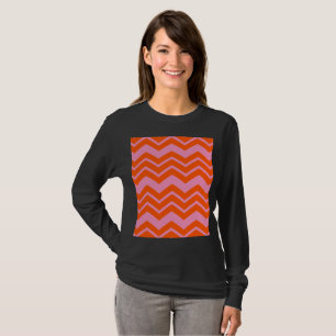 Orange- und rosa Chevron-Musterdesign T-Shirt