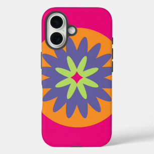 orange und rosa florale Formen Illustration iPhone 16 Hülle