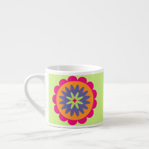 orange und rosa florale Formen Illustration Espressotasse