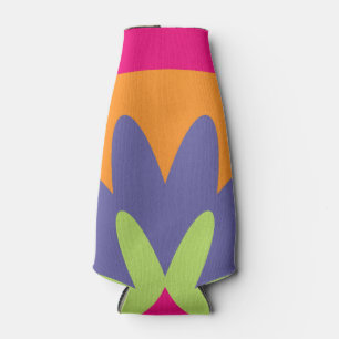 orange und rosa florale Formen Illustration Flaschenkühler