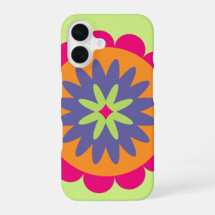 orange und rosa florale Formen Illustration iPhone 16 Hülle