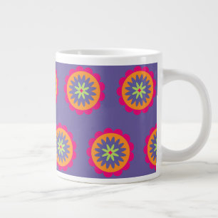 orange und rosa florale Formen Illustration Jumbo-Tasse