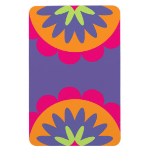 orange und rosa florale Formen Illustration Magnet