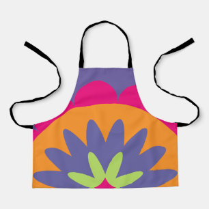 orange und rosa florale Formen Illustration Schürze