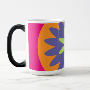orange und rosa florale Formen Illustration Verwandlungstasse