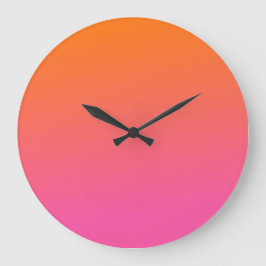 Orange und Rosa glühen Große Wanduhr