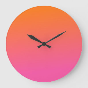 Orange und Rosa glühen Große Wanduhr