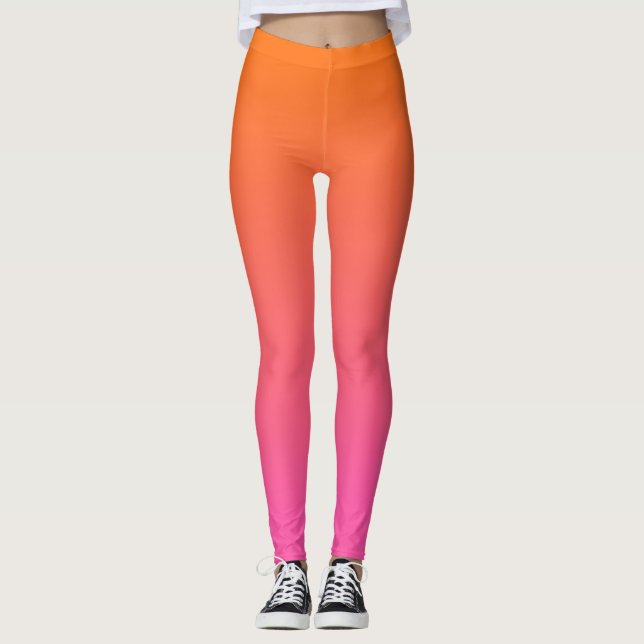 Orange und Rosa glühen Leggings (Vorderseite)
