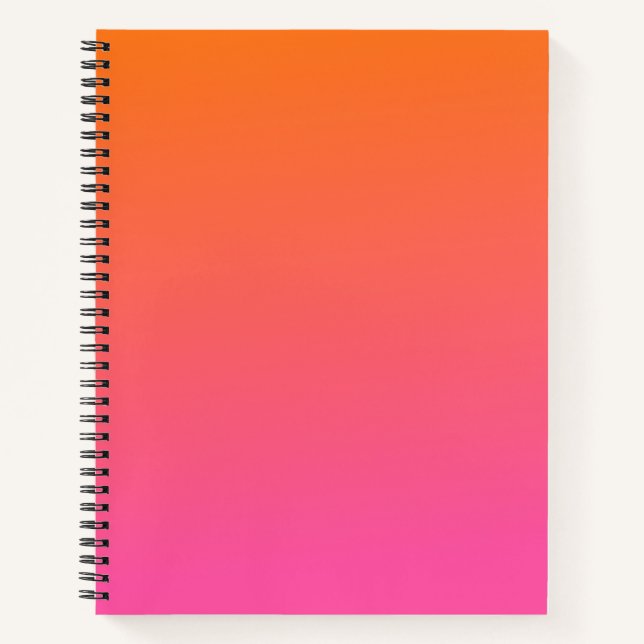 Orange und Rosa glühen Notizbuch (Vorderseite)
