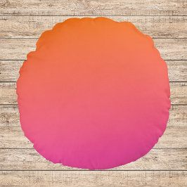 Orange und Rosa glühen Rundes Kissen