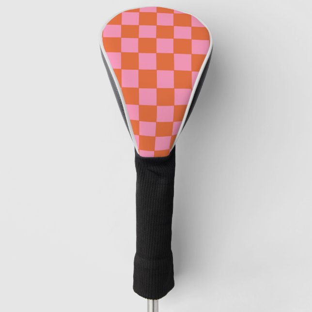 Orange und Rosa Golf Headcover (Vorderseite)