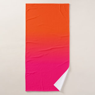 Orange und rosa Ombre Schatten-Neonneonfarbe Badehandtuch