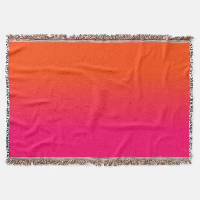 Orange und rosa Ombre Schatten-Neonneonfarbe Decke (Vorderseite)