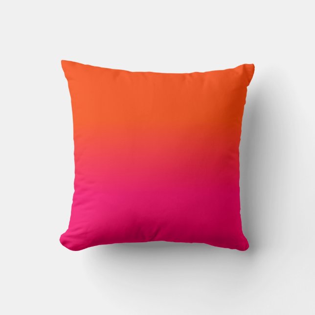 Orange und rosa Ombre Schatten-Neonneonfarbe Kissen (Vorderseite)