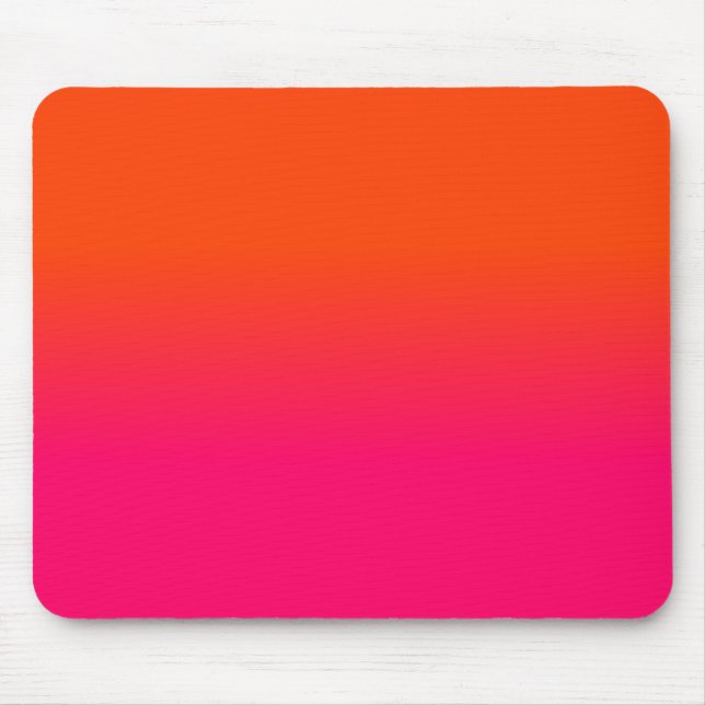 Orange und rosa Ombre Schatten-Neonneonfarbe Mousepad (Vorne)
