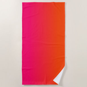 Orange und rosa Ombre Schatten-Neonneonfarbe Strandtuch