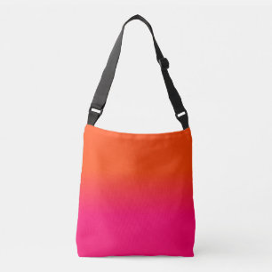 Orange und rosa Ombre Schatten-Neonneonfarbe Tragetaschen Mit Langen Trägern