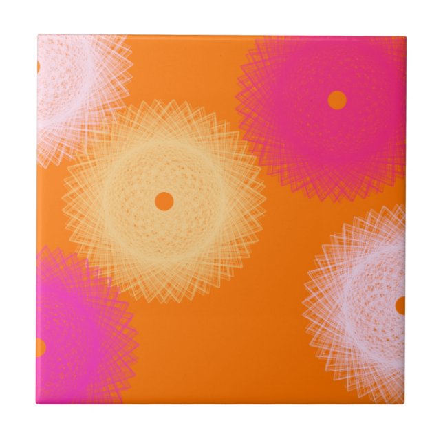 orange und rosa Pop-Farbe Fliese (Vorderseite)