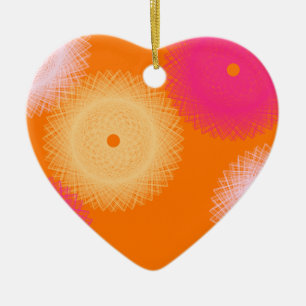 orange und rosa Pop-Farbe Keramikornament