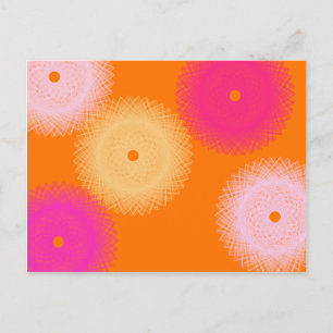orange und rosa Pop-Farbe Postkarte