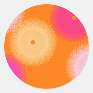 orange und rosa Pop-Farbe Runder Aufkleber