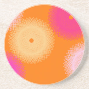 orange und rosa Pop-Farbe Sandstein Untersetzer