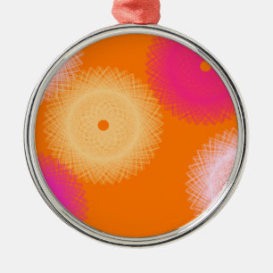 orange und rosa Pop-Farbe Silbernes Ornament