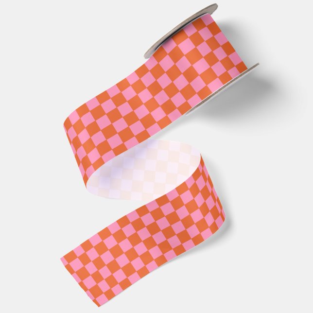 Orange und Rosa Satinband (Rückseite)