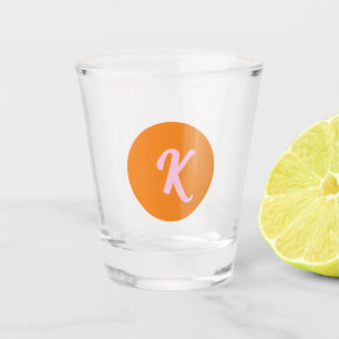 Orange und Rosa Schnapsglas