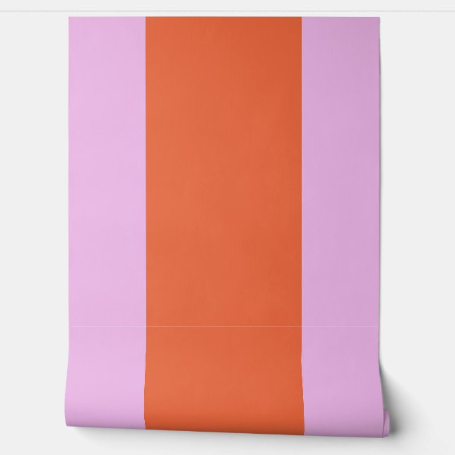 Orange und rosa Streifen Tapete (Abrollen)