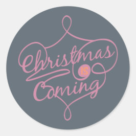 Orange und Rose Weihnachten kommt Stickers