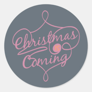 Orange und Rose Weihnachten kommt Stickers