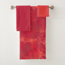 Orange und Rot Badhandtuch Set