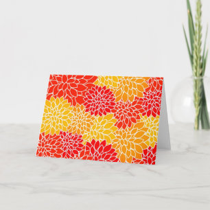 orange und rote Dahlien Karte