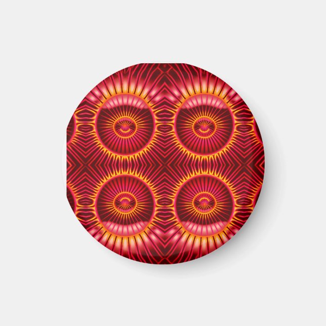 Orange- und rote Energiesphären-Muster Magnet (Vorne)