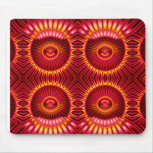 Orange- und rote Energiesphären-Muster Mousepad