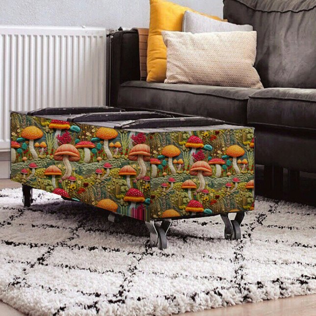 Orange und Rote Pilzstickerei Dekoupage Seidenpapier (Von Creator hochgeladen)