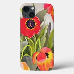 Orange und rote Tulpen iPhone 13 Hülle