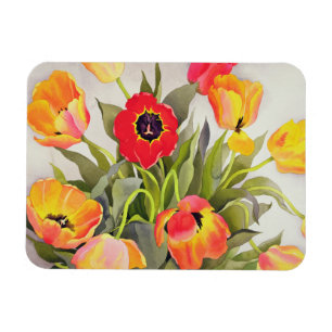Orange und rote Tulpen Magnet