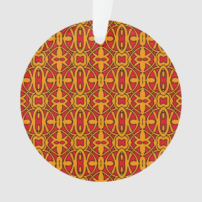 Orange- und rotes Handmuster Ornament (Vorderseite)