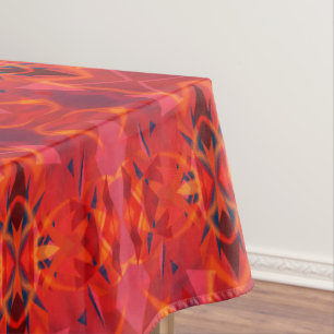 Orange und rotes Vintages abstraktes Muster Tischdecke