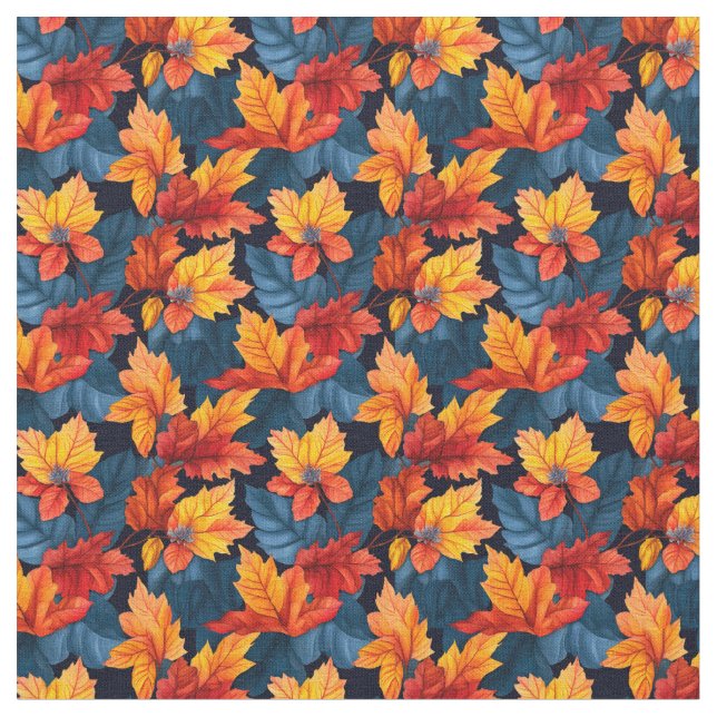 Orange und Russet Herbstleaves Stoff (Nahaufnahme)