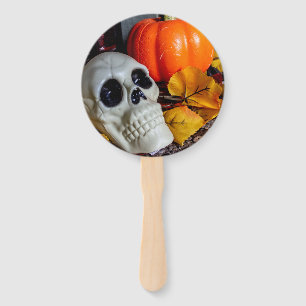Orange und Schädel Fächer